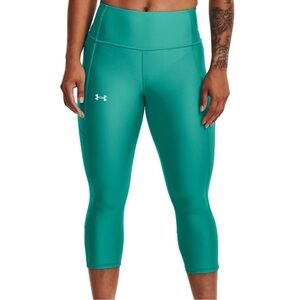 Under Armour HeatGear High Rise Compression Capri Pant Women's Turquoise Sz XL
